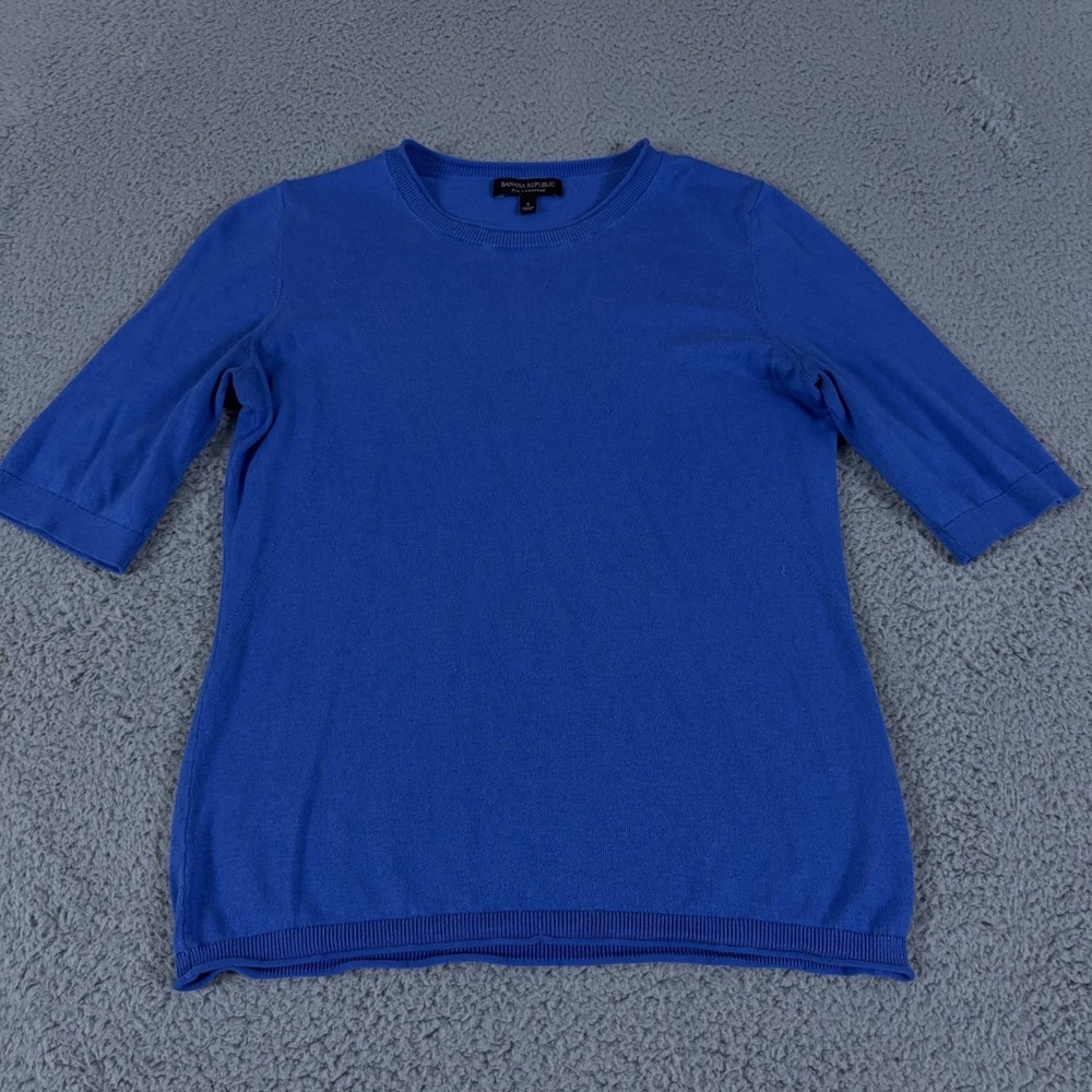 Banana Republic Sweater Womens Small Silk Cashmere Blend Roll Neck‎ 1/2 Sleeve